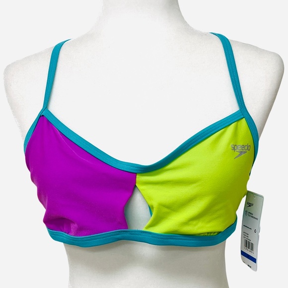 NWT Speedo Women's Bikini Swimsuit Top Endurance Lite Tie Back Solid Size XL - Picture 4 of 8